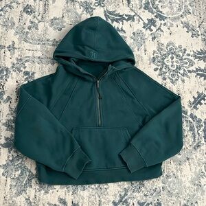 Lululemon Green Teal Half Zip Scuba Hoodie